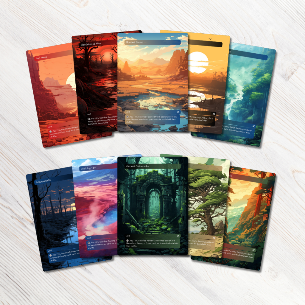 MTG Proxy Fetch Lands Pack Anime Landscapes The Proxy Premium Magic The Gathering