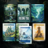 Simic Pack MTG Proxies Land Essentials , Dual lands, fetch lands, shock lands, bond lands, pathway lands close up